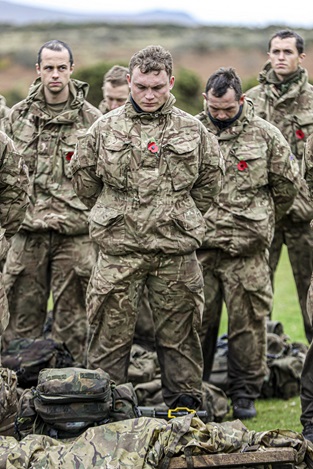 Officer Cadets pause on Dartmoor during practical leadership training