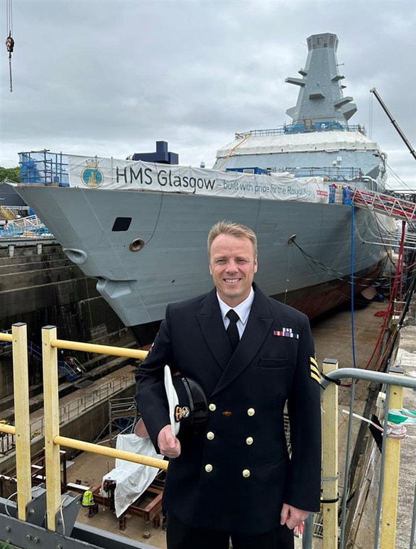 HMS Glasgow's PO Colin Chalmers, intent on helping local schoolchildren