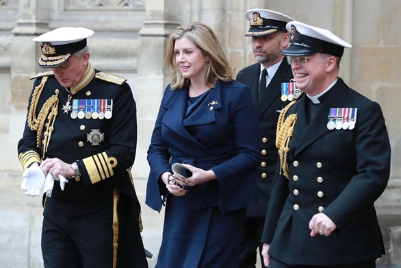 Defence Secretary Penny Mordaunt and First Sea Lord Sir Admiral Philip Jones