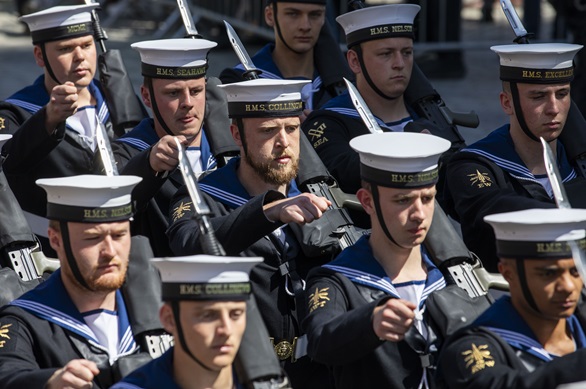 A close-up of sailors in the Guard of Honour