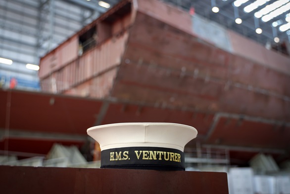 The first cap bearing HMS Venturer's name