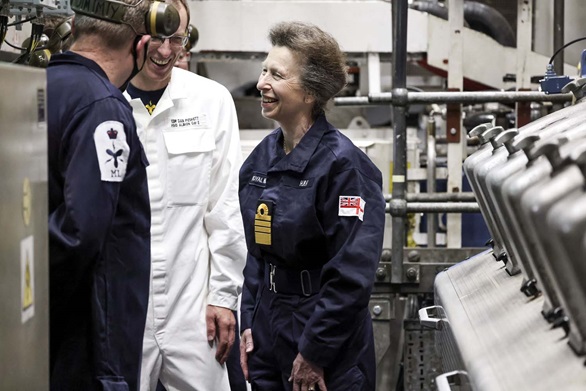 HRH Princess Anne visited HMS Albion during the ship's two-week exercise off the Scottish coast. Picture: LPhot Barry Swainsbury