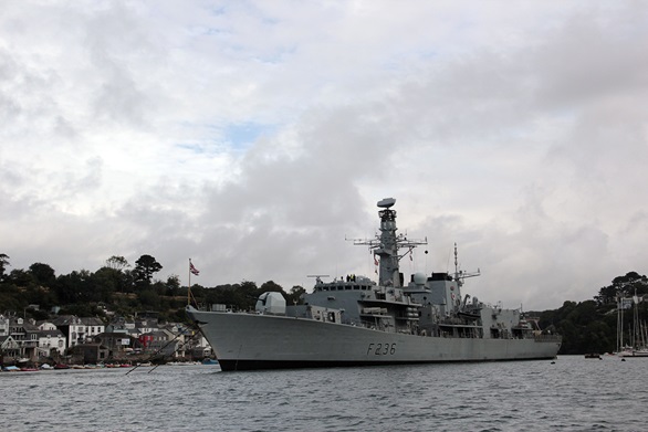 HMS Montrose visits Fowey for the first time