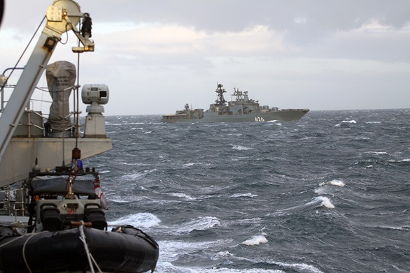Royal Navy frigate shadows Russian warship in Moray Firth