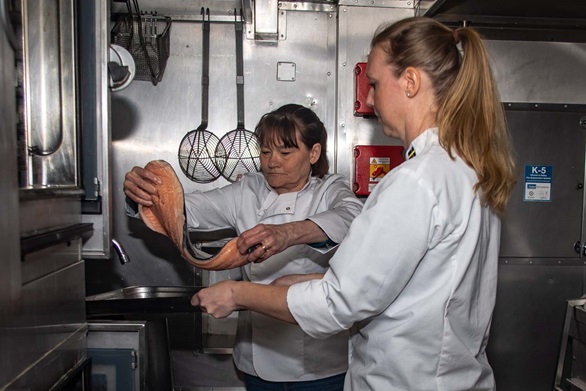 Cooks from Sweden’s royal household shared their expertise with the Chefs on HMS Westminster