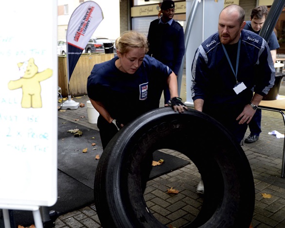 Navy gets tyred out for Children in Need