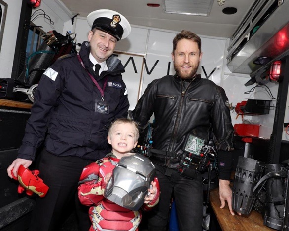 The six-year-old son of a Royal Navy sailor fulfilled his dream of meeting Iron Man today at an event at HMS Sultan to promote science, technology, engineering and mathematics to future generations.
